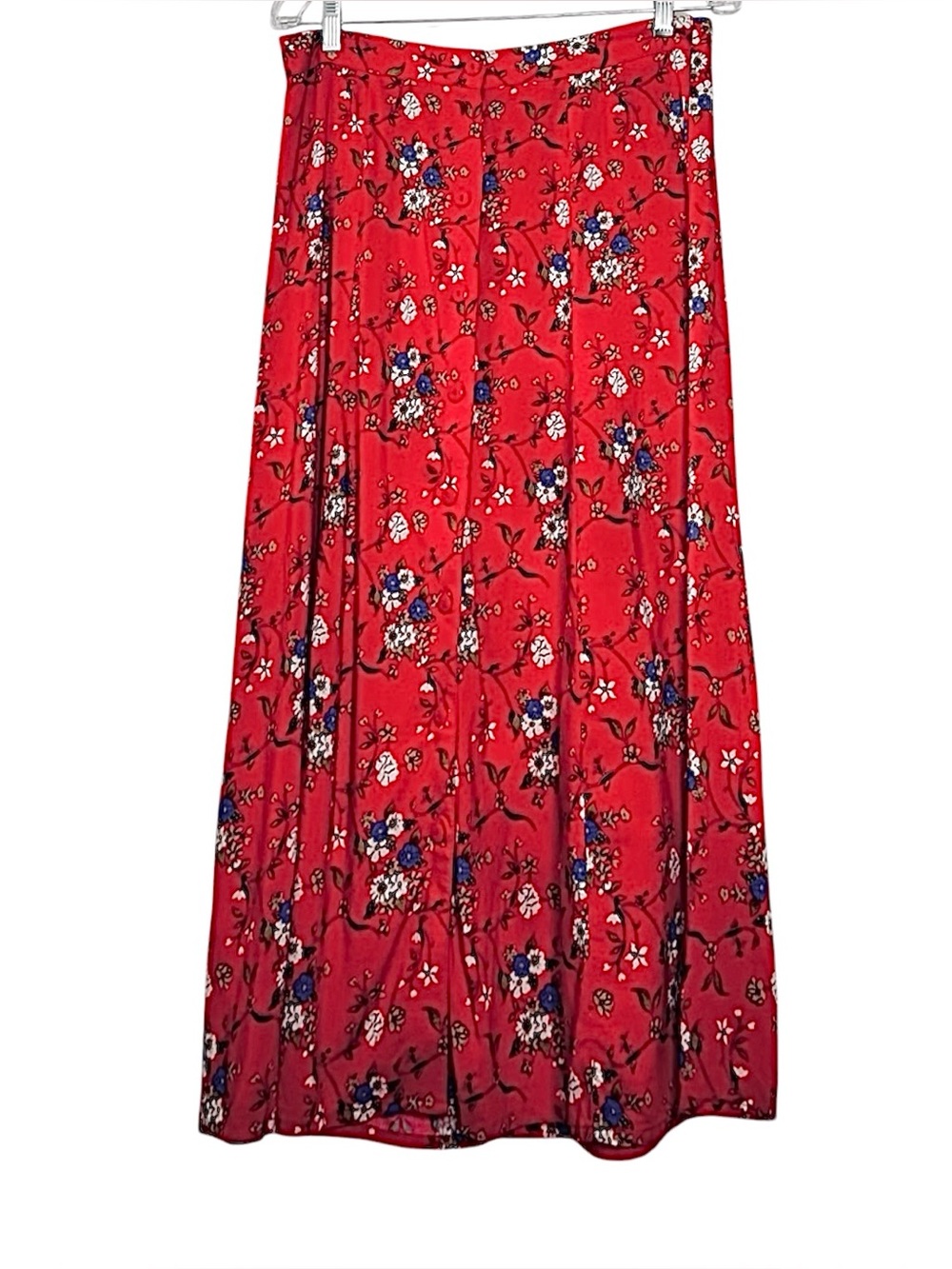 Sag Harbor Red Floral Maxi Skirt